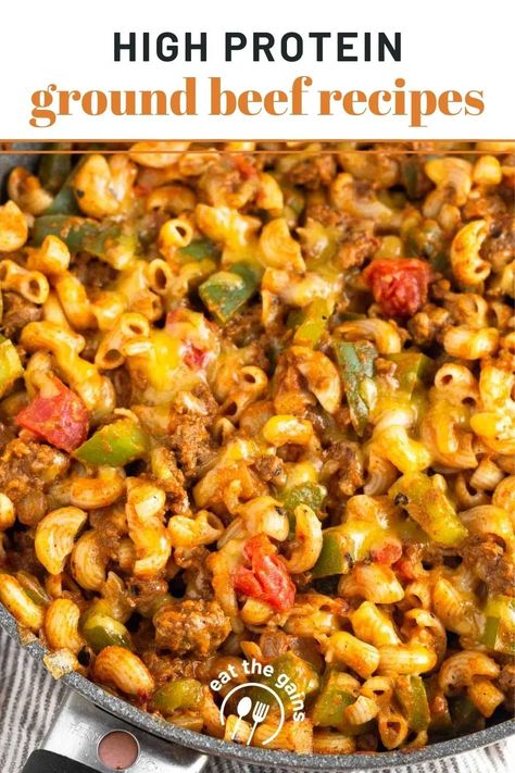 The best high protein ground beef recipes! From stir-fries, soups, casseroles, pasta, and more, all are easy and delicious, and each one packs 30+ grams of protein per serving. Ground Beef Meal Prep High Protein, High Protein Dinner With Ground Beef, High Protein Beef Stroganoff, Extra Lean Ground Beef Recipes, Heart Healthy Ground Beef Recipes, High Protein Ground Beef Meals, High Protein Meals Ground Beef, Protein Ground Beef Recipes, High Protein Hamburger Recipes