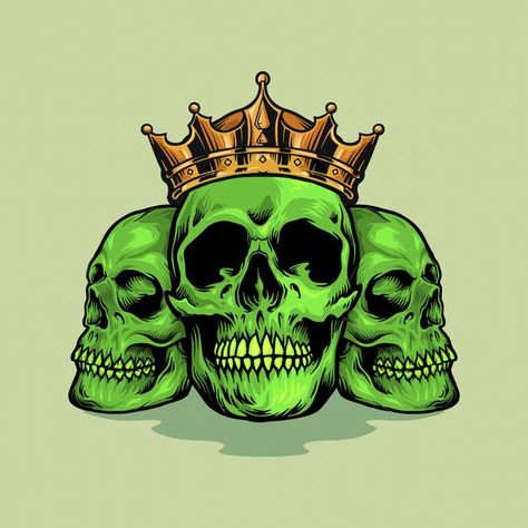 King Crown Drawing, Skull With Crown, Crown Vector, Snake Illustration, Crown Drawing, Skull Sketch, Illustration Human, Skull Designs, King Crown