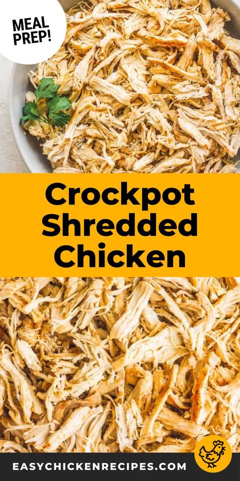 Crockpot Shredded Chicken Recipe - Easy Chicken Recipes Basic Crockpot Chicken Recipes, Shredded Chicken Recipes Slow Cooker, Shredded Chicken In Crockpot, Crockpot Shredded Chicken Recipes, Shredded Chicken Recipes Crockpot, Shredded Crockpot Chicken, Crock Pot Chicken Breast, Slow Cooker Chicken Breast Recipes, Crock Pot Shredded Chicken