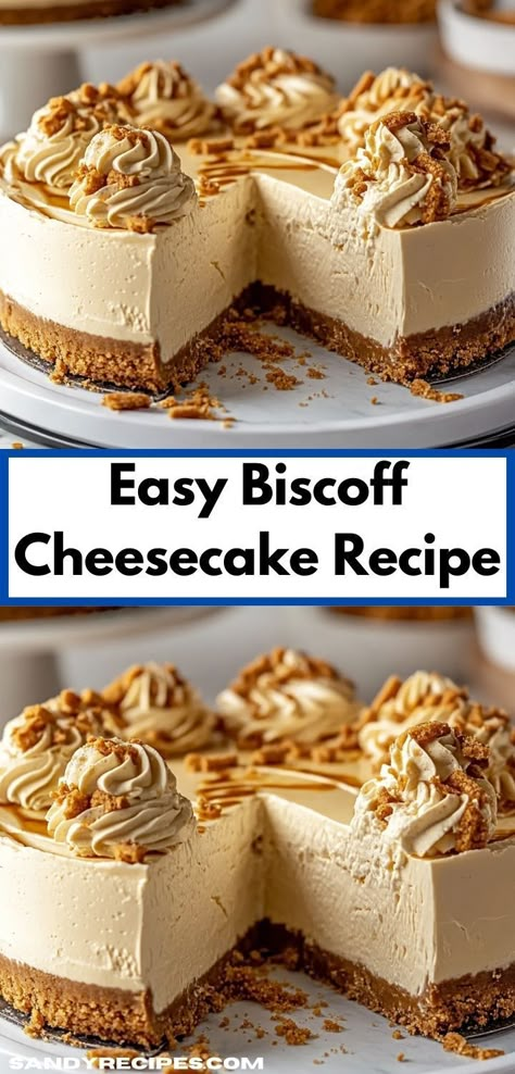 Discover a dessert that everyone will love! This family-friendly Biscoff Cheesecake Recipe is rich and creamy, showcasing the unique flavors of Biscoff cookies, making it a must-try for any holiday celebration." Unique Cheesecake Flavors, Unique Cheesecake Recipes, Biscoff Crust, Unique Cheesecake, Biscoff Recipes, Cookies Making, Rich Cheesecake, Biscoff Cheesecake, Biscoff Cookie Butter