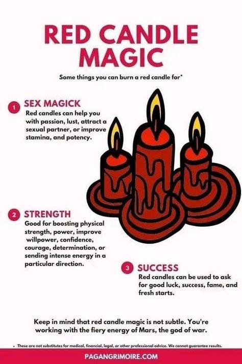 Red Candle Magic, Candle Magick Spells, Candle Color Meanings, Candle Meaning, Candle Magic Spells, Witchcraft Spells For Beginners, Red Candle, Magic Spell Book, Magick Spells