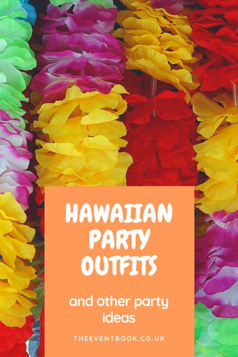 Hawaii Outfits For Party, What To Wear To A Hawaiian Party, Tiki Outfit Ideas, How To Dress For A Luau Party, Women’s Luau Outfit, Teacher Hawaiian Day Outfit, Haiwan Theme Party Outfit, Hawaiian Shirt Party, Hawaiian Party Outfits Women