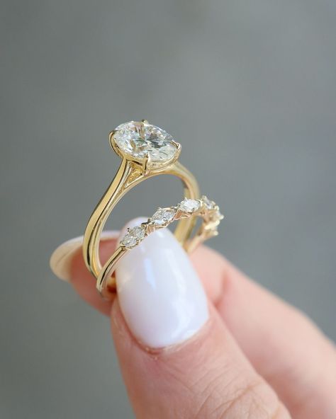 Engagement Rings & Wedding Bands Hatton Garden Jewellers | So, you're a fan of stacking your rings, eh? 💍 You may have a dozen in one hand still that impressive Oval Solitaire engagement ring cast … | Instagram Wedding Band With Oval Engagement Ring, Oval Ring Stack, Oval Solitaire Engagement Ring, Wedding 2025, Oval Rings, Engagement Rings Oval, Rings Wedding, Engagement Ring Wedding Band, Oval Diamond