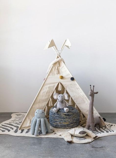 Cort Teepee, Woodland Teepee, Baby Teepee, Canvas Teepee, Indoor Tents, Kids Forts, Modern Kids Room, Kids Tents, Play Tent