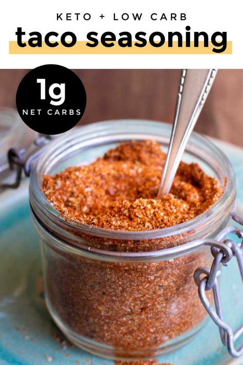 *NEW* When you’re cooking up some taco recipes, this low carb taco seasoning will be your best friend. Save those precious carbs my friend, for things like chips and tortillas! #lowcarbtacoseasoning #ketotacoseasoning #tacoseasoning Taco Seasoning Mix Recipe, Low Carb Taco Seasoning, Keto Taco Seasoning, Low Carb Taco, Homemade Taco Seasoning Mix, Dinner Recipes Healthy Low Carb, Homemade Taco Seasoning Recipe, Low Fat Low Carb, Taco Seasoning Recipe