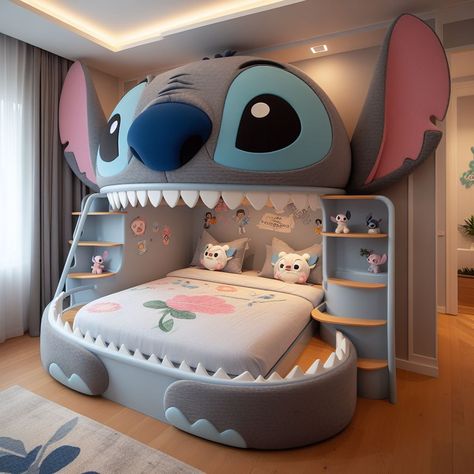 Stitch to bedroom Lilo And Stitch Room Ideas, Lilo And Stitch Bedroom, Stitch Furniture, Stitch Rooms, Stitch Room Ideas, Stitch Bedroom Ideas, Stitch Bedroom, Stitch Bed, Disney Kids Rooms