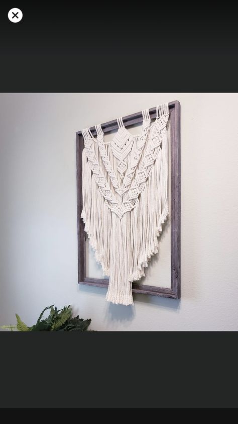 Macrame Painting Frame, Framed Macrame Wall Art Diy, Macrame In A Frame, Macrame Frame Diy, Macrame In Frame, Framed Macrame, Macrame Frame, Simpul Makrame, Free Macrame Patterns