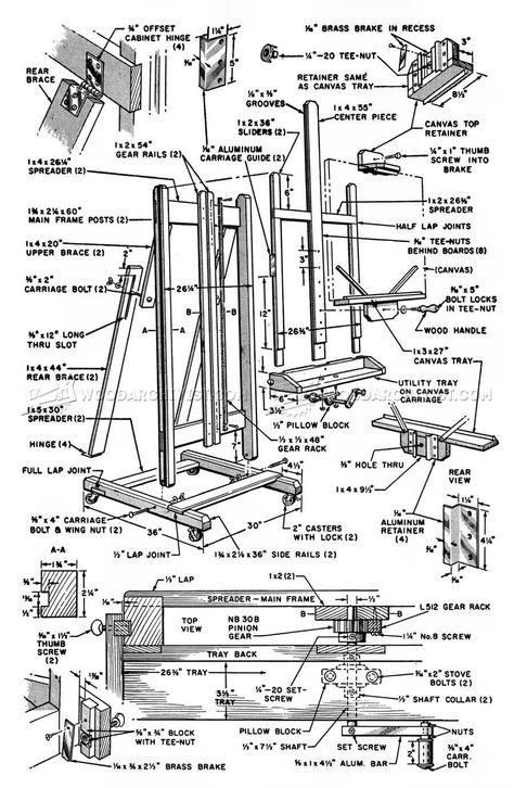 Artist Easel Plans, Sketchup Woodworking Plans, Diy Easel, Painting Easel, Art Studio Organization, Art Studio Room, Art Studio Design, Artist Easel, Wood Crafting Tools