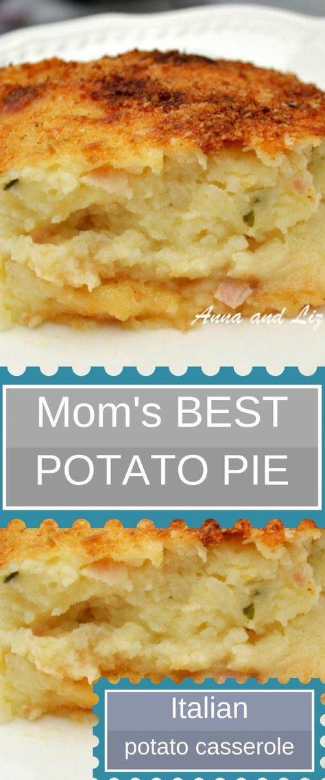 Italian Potato Pie Recipe, Mashed Potato Pie, Cheese And Potato Pie, Potato Pie Recipe, Italian Potatoes, Italian Cuisine Recipe, Best Mashed Potatoes, With Mashed Potatoes, Meatless Main Dishes