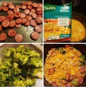 fry smoked sausage Prepare pasta – Recipes on a Budget Sausage Broccoli Pasta, Shrimp Pasta Bake, Broccoli Sausage, Knorr Recipes, Easy Sausage Recipes, Sausage Broccoli, Smoked Sausage Pasta, Fried Pasta, Smoked Sausage Recipes