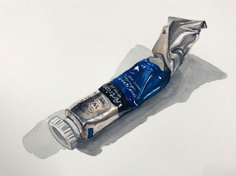 Oil Paint Tube, Paint Tube Illustration, Paint Tube Tattoo, Paint Tube Drawing, Paint Tube, Bottle Drawing, White Gouache, Winsor And Newton Watercolor, Paint Tubes