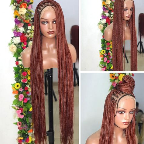 Knotless braid wig made on front lace. Color 33 Length: 28 inches Knotless Braid, Braid Wig, Braided Wigs, Wig Making, Braids Wig, Lace Front, Wigs, Braids, Lace