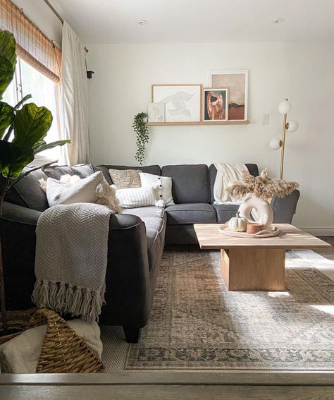 Pokoloko | home & lifestyle (@pokolokoltd) • Instagram photos and videos Dark Couch Living Room, Dark Grey Couch Living Room, Grey Sofa Living Room, Grey Couch, Grey Couch Living Room, Living Room Decor Gray, Couch Decor, Cosy Home, Renovation Design