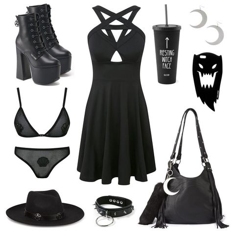 Witch Ootd, Goth Suit, Goth Summer Outfits, Goth Spring, Summer Goth Outfits, Summer Outfits Polyvore, Witch Clothing, Killstar Clothing, Summer Goth