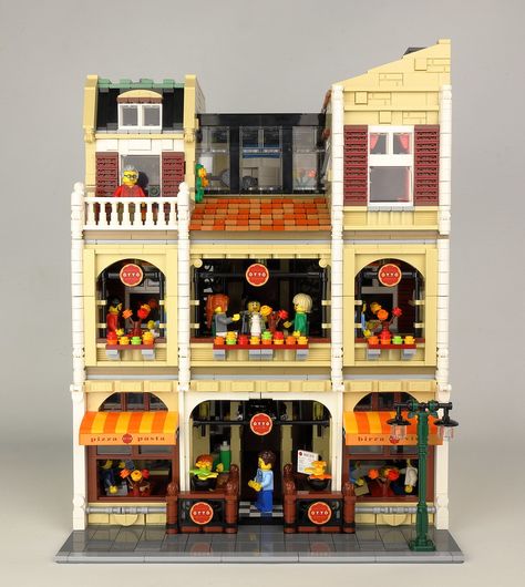 Free Lego Instructions, Lego Moc Instructions Free, Lego Plans, Lego Village, Bar Toilet, Wood Burning Pizza Oven, Lego Town, Lego Buildings, Lego Inspiration