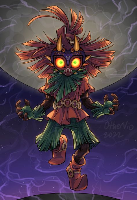 OtherVio's Art blog Zelda Animation, Majoras Mask Skull Kid, Majoras Mask Art, Legend Of Zelda Hyrule Warriors, Zelda Wallpaper, Zelda Hyrule Warriors, Cute Monsters Drawings, Ocarina Of Times, Zelda Tattoo