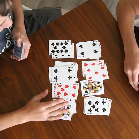 Super fun card game for kids and adults - it's extremely easy to learn and fast to play. Great summer family activity! Card Games For One, Family Card Games, Water Games For Kids, Fun Card Games, Card Games For Kids, Playing Card Games, Summer Fun List, Game For Kids, Summer Activities For Kids