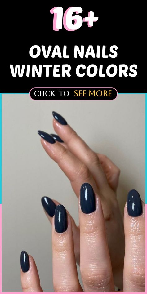 Discover a sophisticated manicure upgrade with winter-themed oval nails. Elevate your winter style with deep burgundies, icy blues, and shimmering silvers that perfectly complement the sleek oval nail shape. Embrace chic and stylish vibes this season. Winter Blue Almond Nails, Oval Winter Nails Designs, Oval Acrylic Nails Designs, Oval Nails Winter, Winter Colors 2023, Almond Nails Winter Colors, Winter Nails Almond Shape, Oval Acrylic Nails, Oval Nail