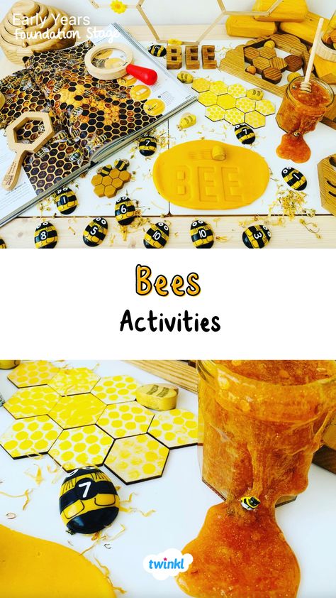 Thanks to Little Munchkins Early Years Ideas for these great bee activities, perfect for bee day! Click for more Bee Day Eyfs, Bees Activities, Minibeasts Eyfs, Minibeasts Activities, Early Years Ideas, Teacher Organisation, World Bee Day, Bee Life Cycle, Bee Activities