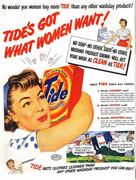 Tide Soap, 1950s Ads, 1950s Advertising, Funny Commercial Ads, Tide Detergent, Vintage Housewife, Funny Commercials, Commercial Ads, Vintage Laundry