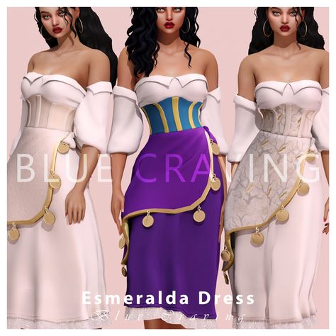 Esmeralda Dress, Sims Packs, Pelo Sims, Sims 4 Game Mods, Casas The Sims 4, Sims 4 Gameplay, Sims 4 Dresses, Sims 4 Characters, Sims 4 Mm