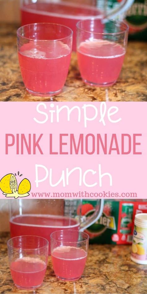 Easy Pink Punch Recipe, Easy Pink Punch, Pink Lemonade Punch Recipe, Light Pink Punch, Easy Pink Punch Recipes Non Alcoholic, Barbie Punch, Pink Punch Recipe Non Alcoholic, Pineapple Pink Lemonade Punch, Punch With Pink Lemonade