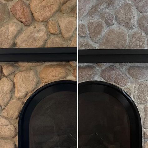 ALL-IN-ONE Paint by Heirloom Traditions on Instagram: "“Look how All-In-One Paint by Heirloom Traditions white wash antiquing gel helped me transform my faux river rock fireplace! Feels so light and fresh! ￼ . No deglossing was needed. I just dusted the stones well, brushed on the antiquing gel liberally, and wiped off with a wet rag. ￼”-Ilene Henshaw . #stonefireplace #fireplace #fireplacemakeover #whitewashed #whitewash #livingroominspo #heirloomtraditionspaint #allinonepaint" White Wash River Rock Fireplace, River Rock Fireplace, White Wash Fireplace, Fireplace Styling, River Rock Fireplaces, Rock Fireplace, Heirloom Traditions Paint, Heirloom Traditions, Rock Fireplaces