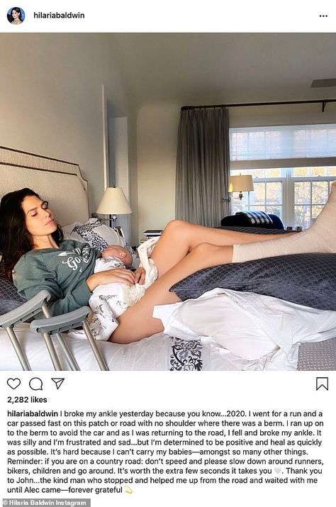 Hilaria Baldwin, 36, reveals she broke her ankle | Daily Mail Online Hilaria Baldwin, Broken Ankle, Why Her, Kim Basinger, New Sibling, Yoga Instructor, Forever Grateful, Power Couple, Ex Wives