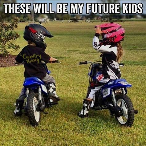 These will be my future kids. #countrykids #lifefactquotes #countrythang #countrythangquotes #countryquotes #countrysayings Dirt Bike Quotes, Motocross Gear, Motocross Love, Image Moto, Bike Quotes, Dirt Bike Girl, Country Kids, Moto Cross, Cute N Country