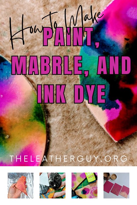 🌈Create your own fun and interesting dye patterns with this easy tutorial on dyeing, marbling, and alcohol inking leather!🌈 Dye Painting, Elf Boots, Type Of Paint, Dye Patterns, House Products, Diy Leather Projects, Leather Craft Projects, Water Based Acrylic Paint, Native American Crafts