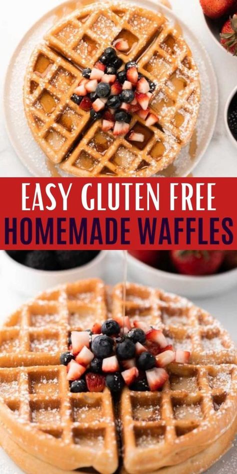 Gluten Free Waffles Easy, Gluten Free Waffles Recipe, Gluten Free Roux, Gluten Free Apple Muffins, Dairy Free Waffles, Gluten Free French Toast, Easy Waffle Recipe, Dairy Free Baking, Vegan Waffles