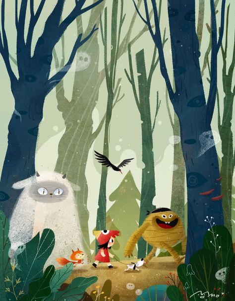 Forest Adventure Story Books Illustrations, 동화 삽화, Forest Adventure, Picture Books Illustration, Forest Illustration, Childrens Books Illustrations, Book Illustration Art, Art And Illustration, Kids' Book