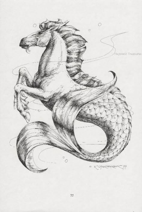 A fantasy seahorse, not like the real ones. Fantasy Seahorse, Seahorse Drawing, Seahorse Tattoo, Wrist Tattoo Ideas, Magical Horses, Fantasy Horses, Horse Tattoo, Site Map, Mermaids And Mermen