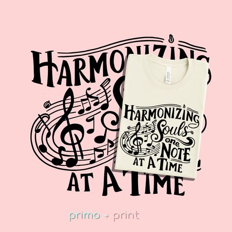 Music Teacher T-Shirt "Harmonizing Souls, One Note at a Time" - Inspirational Musician Tee - Unisex Melodic Shirt by primoprintart on Etsy Music Shirt Design, Music-themed Black Graphic Print Shirt, Music-themed Cotton Shirt With Graphic Print, Music-themed Cotton Graphic T-shirt, Music-themed Slogan T-shirt With Short Sleeves, One Note, Unisex Music-themed Cotton T-shirt, Music Teachers, Custom Made Shirts