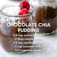 Chocolate Chia Pudding Breakfast, Chocolate Chia Seed Pudding Coconut Milk, Chocolate Coconut Chia Seed Pudding, Overnight Chocolate Chia Seed Pudding, Chia With Coconut Milk, Coconut Milk Chai Seed Pudding, Make Ahead Vegan Desserts, Chia Cocoa Pudding, Chia Pudding Recipes Chocolate