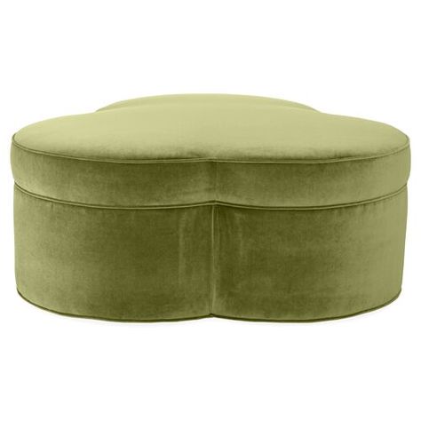 Ottomans, Poufs & Stools | One Kings Lane Green Ottoman, Luxury Furniture Living Room, Fabric Bench, Outdoor Furniture Decor, Hardwood Plywood, Velvet Ottoman, Cube Ottoman, Hollywood Regency Style, Round Ottoman