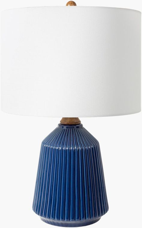 NNN-002 - Surya | Rugs, Lighting, Pillows, Wall Decor, Accent Furniture, Decorative Accents, Throws, Bedding Linen Lamp Shades, Chic Lamp, Blue Table Lamp, Contemporary Table Lamps, Surya Rugs, Blue Table, Black Table Lamps, Ceramic Base, Iron Metal