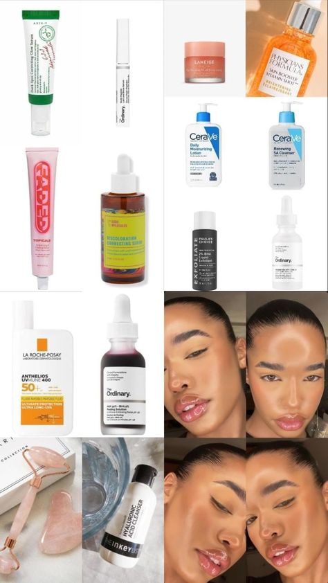 Glass Skin Skincare Products, Best Products For Glass Skin, Glasses For Studying, Skin Care Products For Glass Skin, Clear Skin Care Products, Affordable Glass Skin Products, Skincare Routine For Glass Skin, Skin Care Products For Black Women, Black Glass Skin