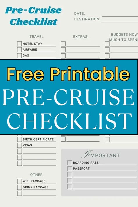 Cruise packing checklist Cruise Packing Checklist, Cruise Planner, Cruise Checklist, Cruise Packing List, Vacation List, Cruise Packing, Packing List For Cruise, Cruise Planning, Checklist Printable