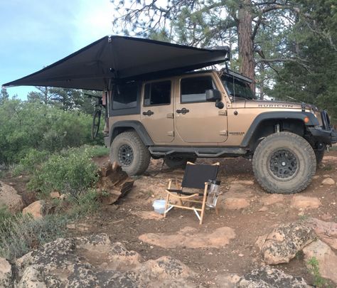 Alu-Cab Shadow Awn 270 Degree Awning w/ HD OK4WD mounts - SOLD | Expedition Portal Jeep Gladiator Canopy, Expedition Portal, Jeep Wrangler, Awning, Passenger, Antique Cars, Jeep, Monster Trucks, Siding