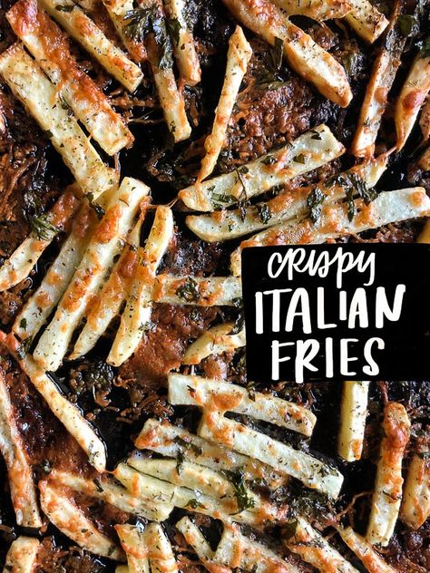 Crispy Italian Fries Season French Fries Recipe, Crunchy French Fries, Tall Blonde And Gorgeous Fries, Extra Crispy French Fries, Italian Fries, Crispy Potato Skins, Oven Baked Fries, Crinkle Cut Fries, Crispy Cheese