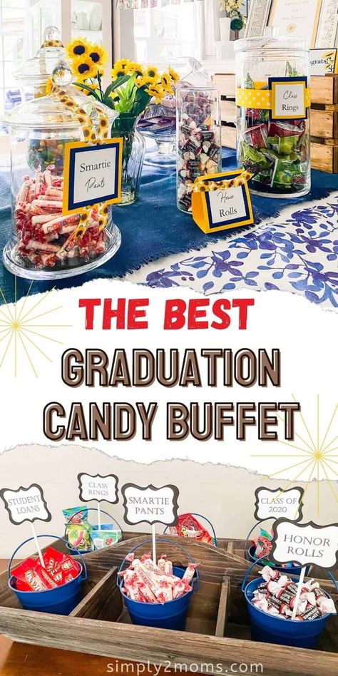 Graduation Party Ideas Candy Bar, Graduation Party Dessert Table Display, Candy Table Ideas For Graduation, Graduation Party Gifts For Guests, Grad Party Candy Bar, Graduation Party Candy Table, Diploma Cookies, Graduation Party Candy Bar, Candy Bar Graduation