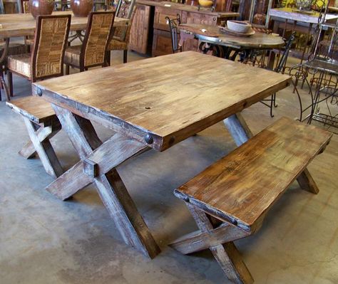 Picnic Style Dining Table, Custom Wood Table, Wood Picnic Table, Dining Table Plans, Picnic Table Bench, Future Shop, Picnic Style, Picnic Bench, Picnic Tables