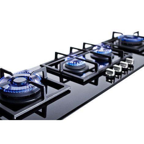 Summit 43" Gas Cooktop with 4 Burners Island Cooktop, Kitchen Appliance Storage, Outdoor Kitchen Appliances, Appliances Storage, Glass Cooktop, Basic Kitchen, Iron Grate, Gas Cooktop, Blue Led Lights