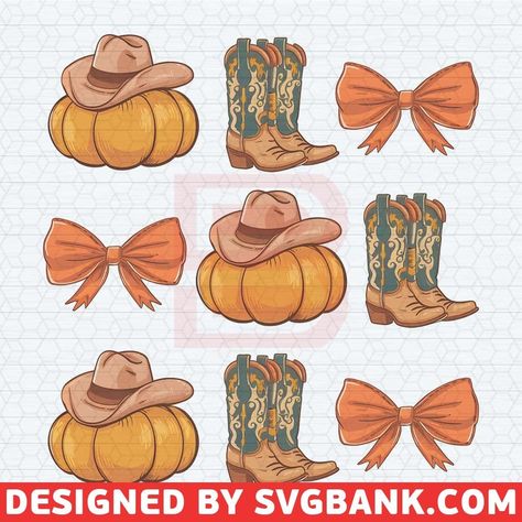 Western Coquette, Howdy Pumpkin, Fall Drawings, Coquette Bow, Easter Svg, Svg Halloween, Fall Design, Halloween Svg, Autumn Theme