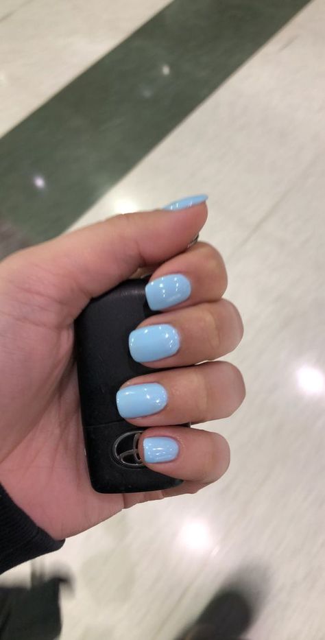 Blue Shellac Nails, Blue Shellac, Shellac Nails Summer, Blue Gel Nails, Nails Dip, Short Gel Nails, Blue Nail Polish, Cute Gel Nails, Blue Nail