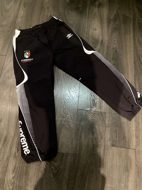 Supreme Supreme x Umbro Track Pants | Grailed Supreme Track Pants, Supreme Umbro Track Jacket, Track Pants Mens Street Style, Umbro Outfit, Track Pants Outfit Mens, Supreme Tracksuit, Umbro Tracksuit, Supreme Pants, Lacoste Tracksuit