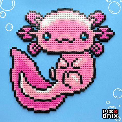 Discover our enchanting 2D PB Axolotl, ingeniously assembled from Pix Brix - no base plate, water, iron, or glue needed! 🎨💧 Marvel at the playful essence of the axolotl through this colorful creation. Swipe to admire each vibrant detail. 🔄 Did you know that Axolotls are regeneration wizards, capable of healing their heart, lungs, and even brain parts! These creatures embody the incredible potential for renewal. Axolotl Perler Beads, Axolotl Pixel Art, Brain Parts, Heart Lungs, Virgo Art, Graph Paper Drawings, Hamma Beads, Pixel Art Templates, Diy Perler Bead Crafts