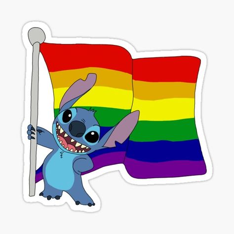 Millions of unique designs by independent artists. Find your thing. Toothless Funny, Stitch Pride, Pride Flag Sticker, Toothless And Stitch, Stitch Quote, Family Stickers, Lilo Y Stitch, Gay Pride Flag, Pride Stickers