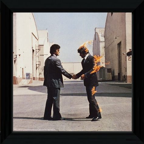 'Album Cover Pink Floyd Wish You Were Here' Framed Graphic Art Print Home Loft Concept Pink Floyd Album Covers, Subway Poster, Here Lyrics, Pink Floyd Albums, Pink Floyd Poster, The Moody Blues, Favorite Albums, Concept Album, Band Poster